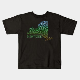 New York State Outline Maze & Labyrinth Kids T-Shirt